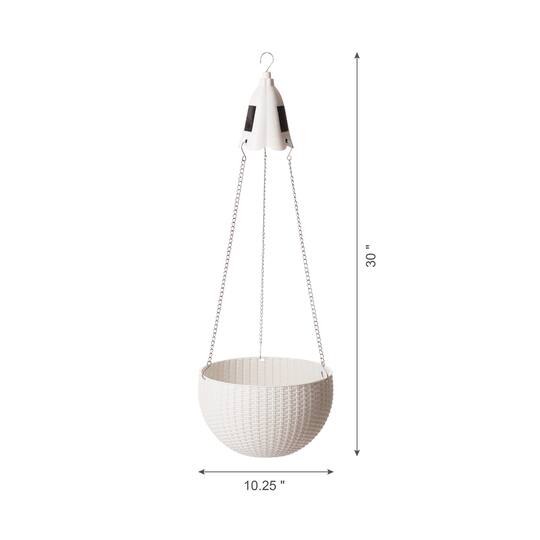 Glitzhome® 30" Solar Lighted Plastic Hanging Planter